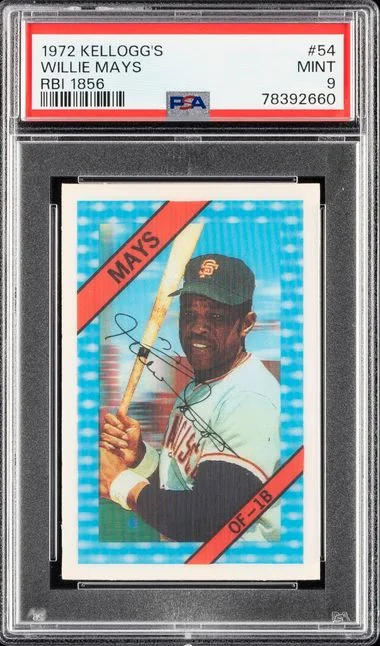 1972 Kellogg's RBI 1856 Willie Mays #54 card image