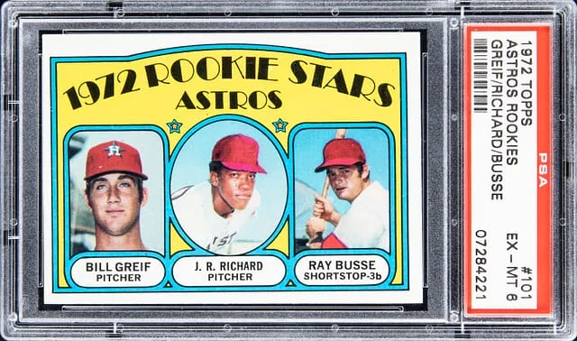 1972 Topps Bill Greif/J.R. Richard/Ray Busse Astros Rookies #101 card image