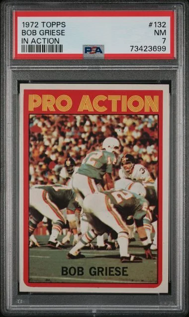 1972 Topps Bob Griese, In Action #132 card image