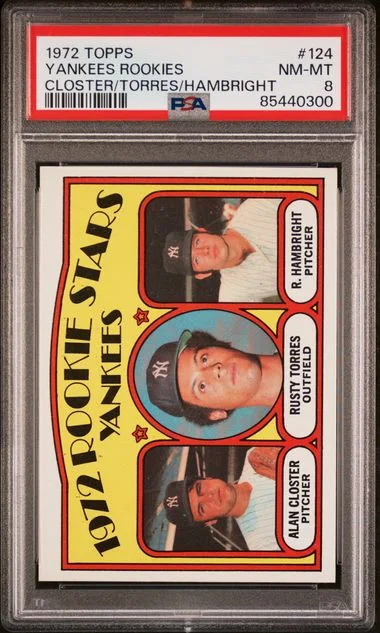 1972 Topps Closter/Torres/Hambright Yankees Rookies #124 card image