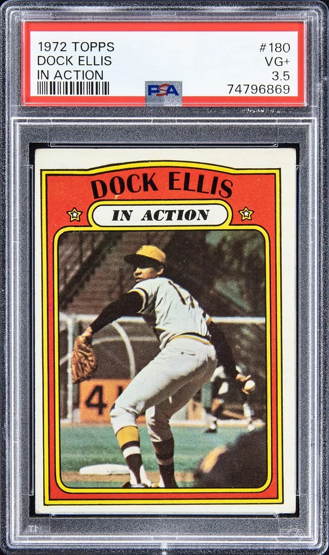 1972 Topps Dock Ellis In Action #180 card image