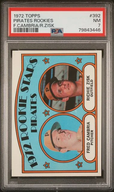 1972 Topps F.Cambria/R.Zisk Pirates Rookies #392 card image