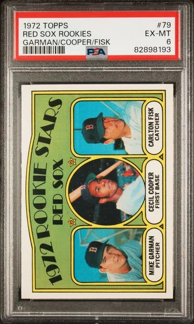 1972 Topps Garman/Cooper/Fisk Red Sox Rookies #79 card image