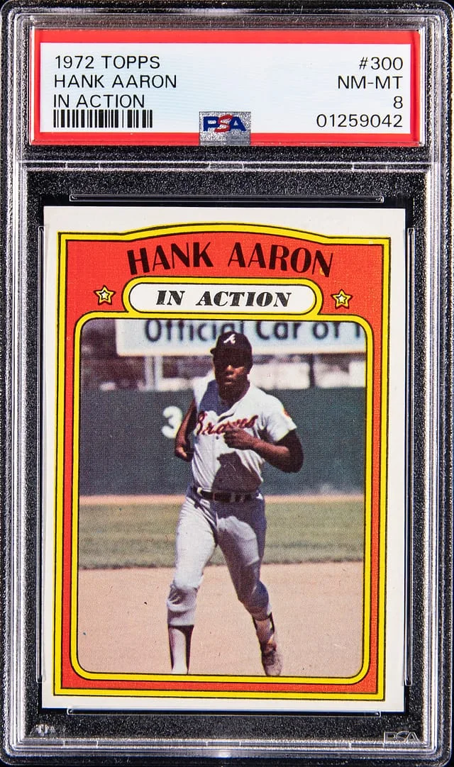 1972 Topps Hank Aaron In Action #300 card image