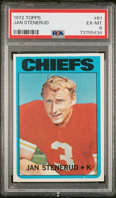 1972 Topps Jan Stenerud #61 card image