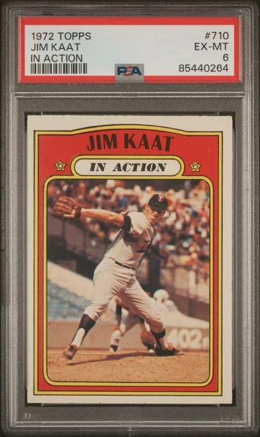 1972 Topps Jim Kaat In Action #710 card image