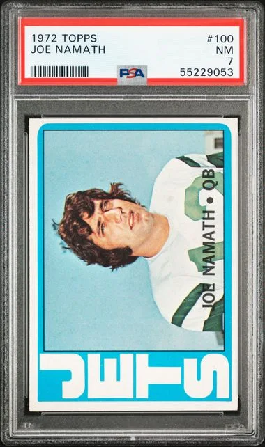 1972 Topps Joe Namath #100 card image
