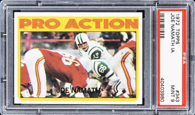 1972 Topps Joe Namath, In Action #343 card image