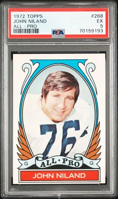 1972 Topps John Niland All-Pro #268 card image