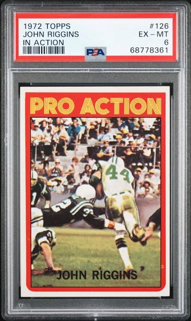 1972 Topps John Riggins In Action #126 card image