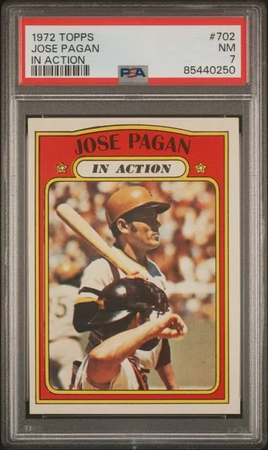 1972 Topps Jose Pagan In Action #702 card image