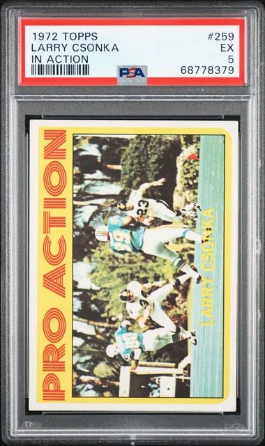 1972 Topps Larry Csonka In Action #259 card image
