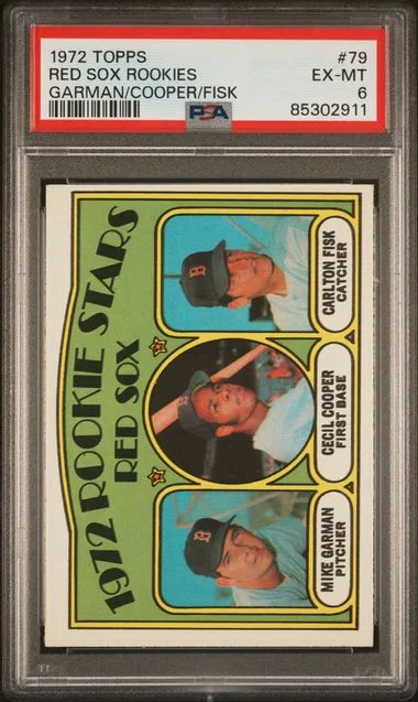 1972 Topps M.Garman/C.Cooper/C.Fisk Red Sox Rookies #79 card image