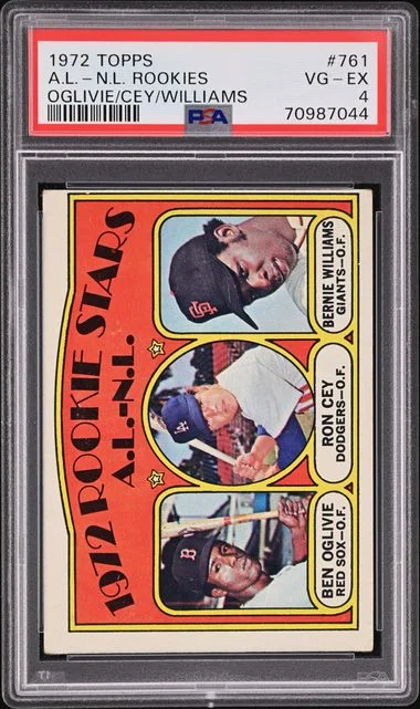 1972 Topps Oglivie/Cey/Williams A.L.-N.L. Rookies #761 card image