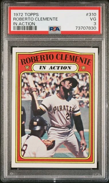 1972 Topps Roberto Clemente, In Action #310 card image