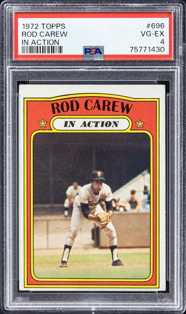 1972 Topps Rod Carew In Action #696 card image