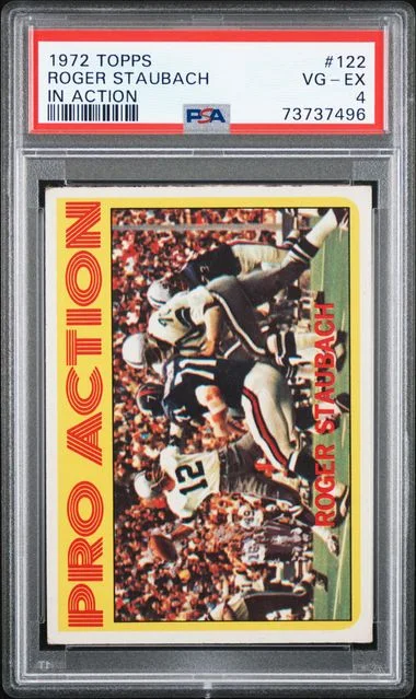 1972 Topps Roger Staubach, In Action #122 card image