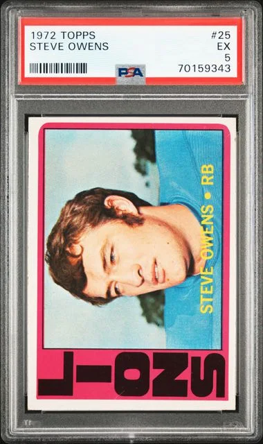 1972 Topps Steve Owens #25 card image