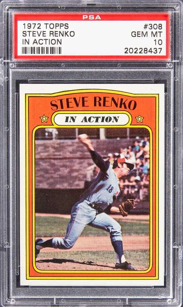 1972 Topps Steve Renko In Action #308 card image