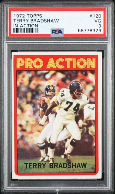 1972 Topps Terry Bradshaw In Action #120 card image