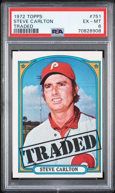 1972 Topps Traded Steve Carlton #751 card image