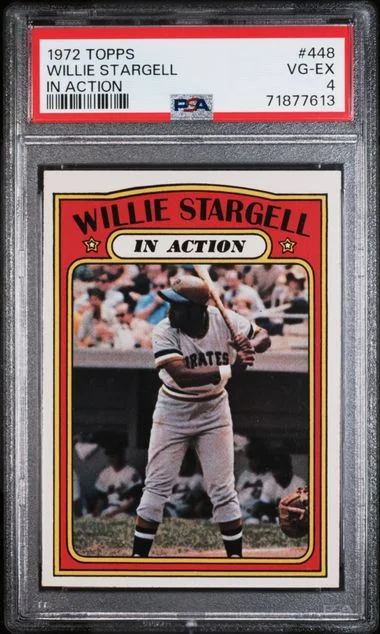 1972 Topps Willie Stargell In Action #448 card image