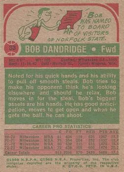1973-74 Topps Bob Dandridge #33 card back image