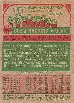 1973-74 Topps Clem Haskins #59 card back image