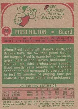 1973-74 Topps Fred Hilton #36 card back image