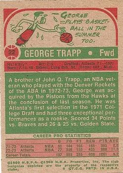 1973-74 Topps George Trapp #22 card back image