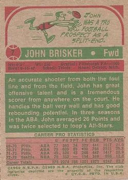 1973-74 Topps John Brisker #7 card back image