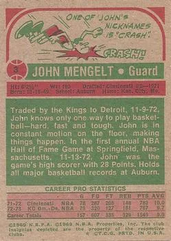 1973-74 Topps John Mengelt #3 card back image