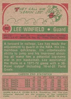 1973-74 Topps Lee Winfield #42 card back image