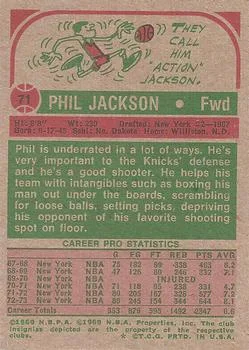 1973-74 Topps Phil Jackson #71 card back image