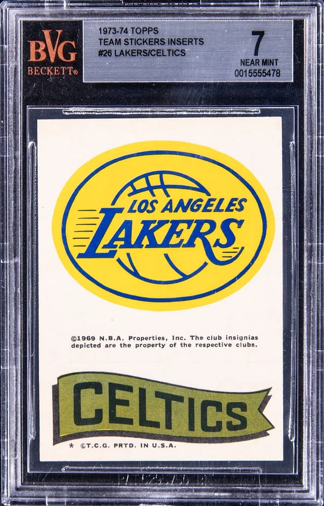 1973-74 Topps Team Stickers Insert Lakers/Celtics #no-number card image