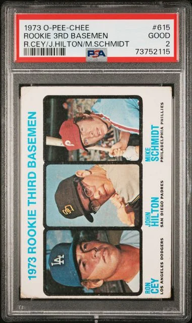 1973 O-Pee-Chee 3rd Basemen R.Cey/J.Hilton/M.Schmidt #615 card image
