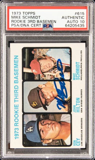 1973 Topps 3rd Basemen Ron Cey/John Hilton/Mike Schmidt #615 card image