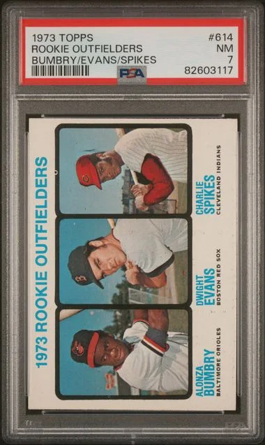 1973 Topps Bumbry/Evans/Spikes Outfielders #614 card image