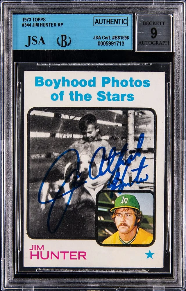 1973 Topps Jim "Catfish" Hunter #344 card image