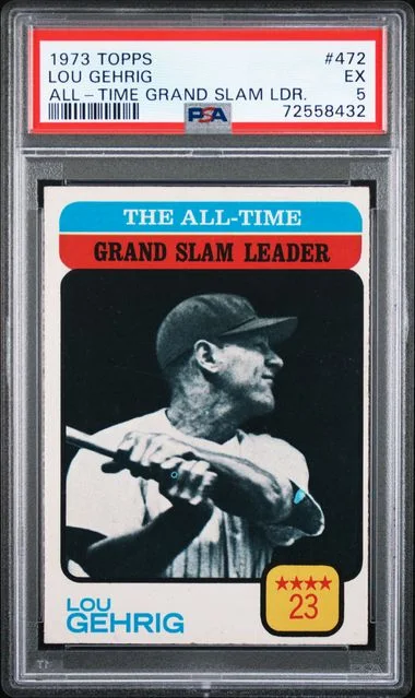 1973 Topps Lou Gehrig All-Time Grand Slam LDR. #472 card image