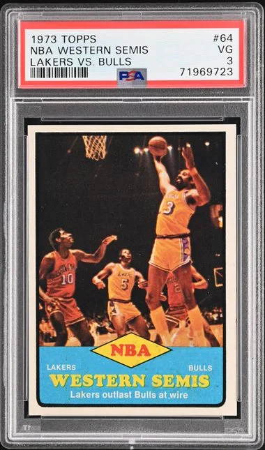 1973 Topps Nba Western Semis Lakers Vs. Bulls #64 card image
