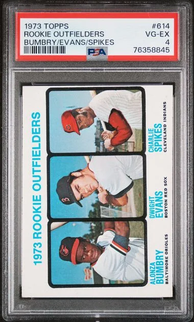 1973 Topps Outfielders Bumbry/Evans/Spikes #614 card image