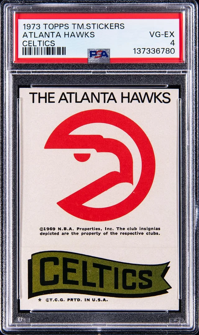 1973 Topps Team Stickers Celtics Atlanta Hawks #no-number card image