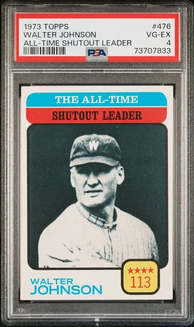 1973 Topps Walter Johnson All-Time Shutout Leader #476 card image