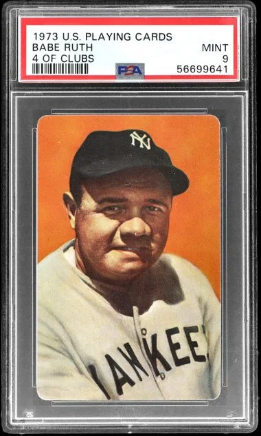 1973 U.S. Playing Cards Babe Ruth, Of Clubs #4 card image