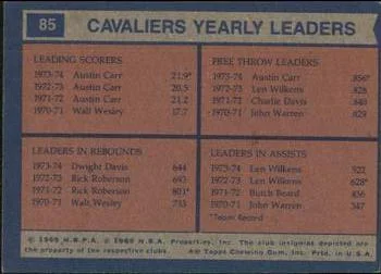 1974-75 Topps Austin Carr #85 card back image