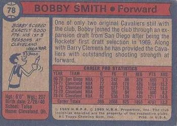 1974-75 Topps Bobby Smith #78 card back image