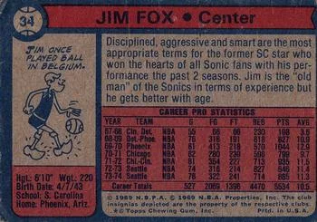 1974-75 Topps Jim Fox #34 card back image