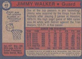 1974-75 Topps Jimmy Walker #45 card back image