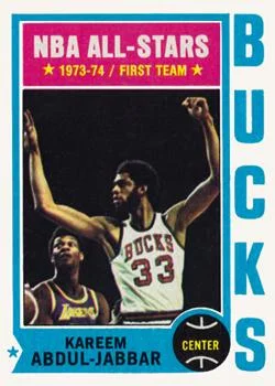 1974-75 Topps Kareem Abdul-Jabbar #1 card image